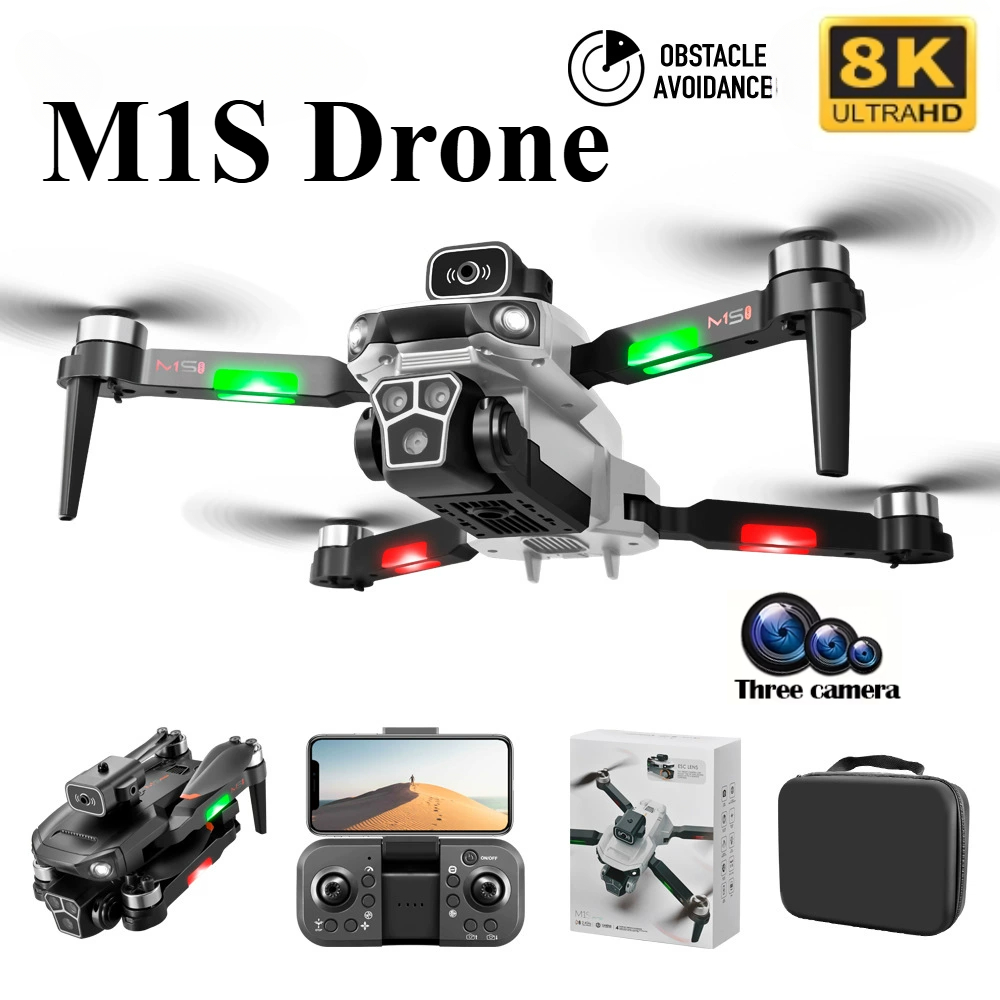 Drone Gimbal 3 Axis - Dron M1S 8K Profesjonalny z Potrójną