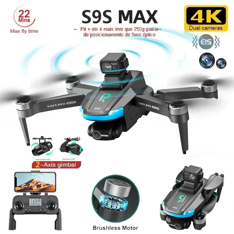 Drone Gimbal Brushless - NOWOŚĆ S9S MAX MINI Drone 4K